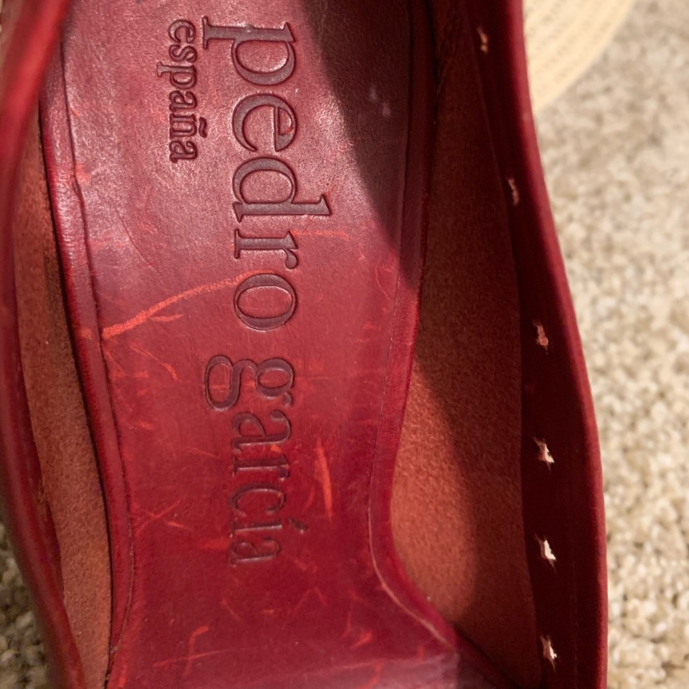 Woman’s leather heels.